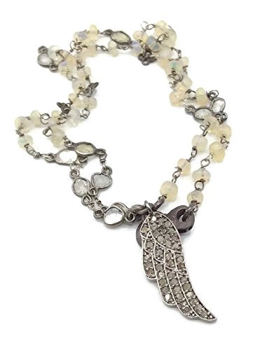 1.5 Carat Pave Diamond Angel Wing Necklace - Van Der Muffin's Jewels