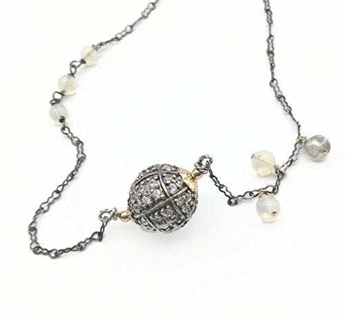 Antique Opal Diamond & Sapphire Necklace - Van Der Muffin's Jewels