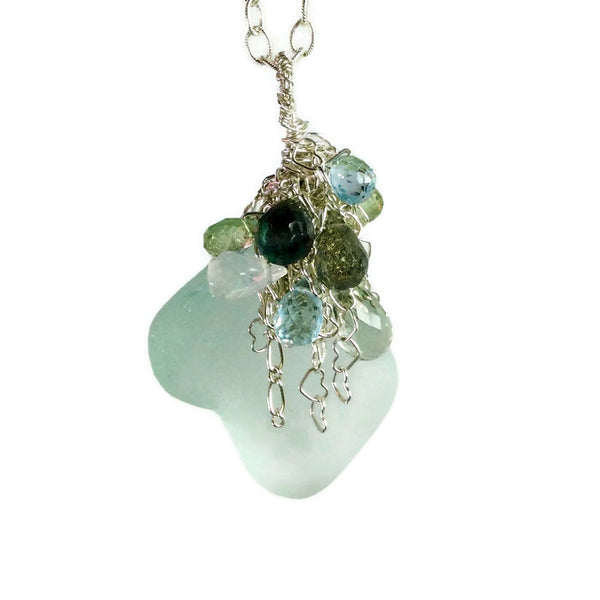 *Sea Glass Gemstone Necklace - Van Der Muffin's Jewels