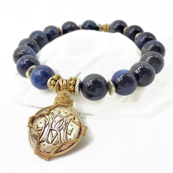 Blue Kyanite Victorian Love Token Bracelet  { M | R | V }