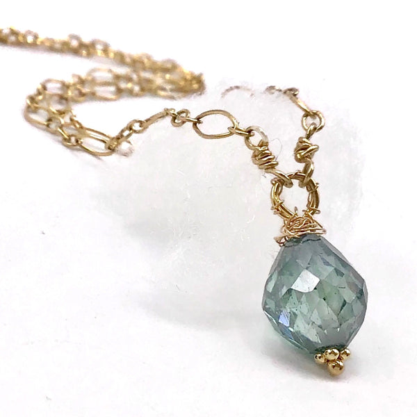 Sky Blue Diamond Pendant Necklace