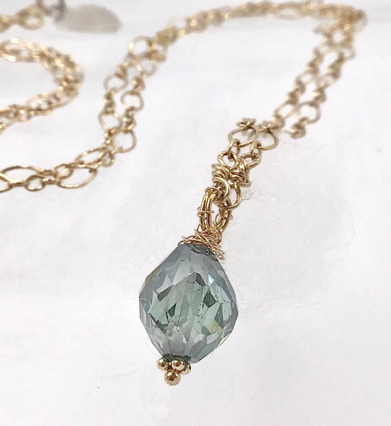 Sky Blue Diamond Pendant Necklace