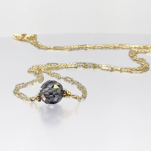 Steel Blue Diamond Necklace