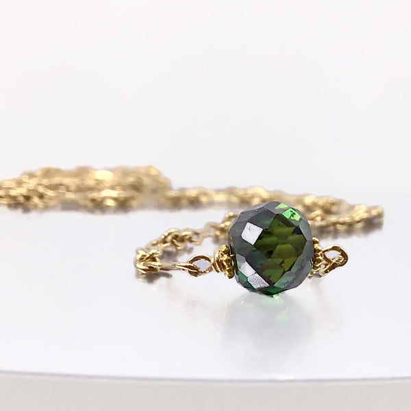2 Carat Natural Blue-Green Diamond Necklace