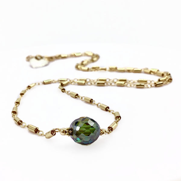 Fancy Green Antique Diamond Necklace