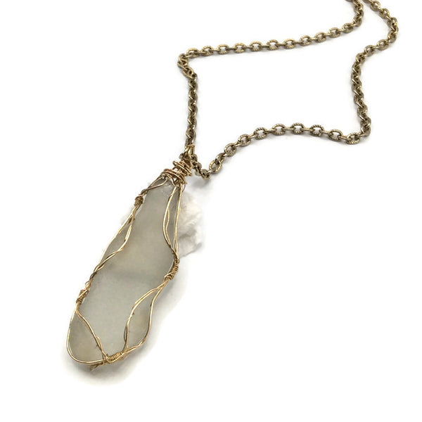 Soft Aqua Sea Glass Necklace