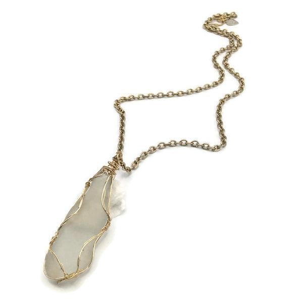 Soft Aqua Sea Glass Necklace
