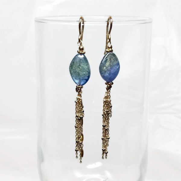 Blue-Green Tanzanite Tassel Earrings - Van Der Muffin's Jewels