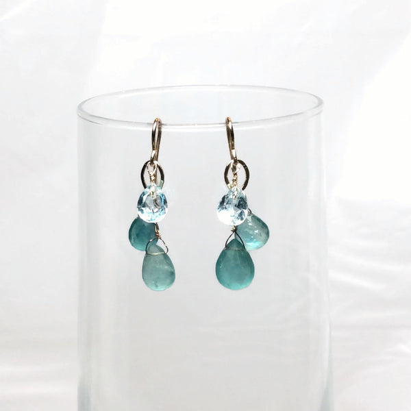 Aqua Gemstone Teardrop Earrings - Van Der Muffin's Jewels