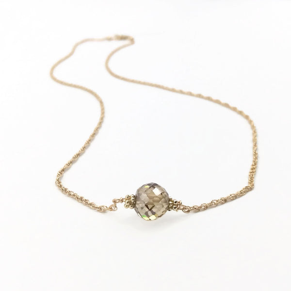 2 Carat Fancy Diamond Necklace In 14k Gold - Van Der Muffin's Jewels