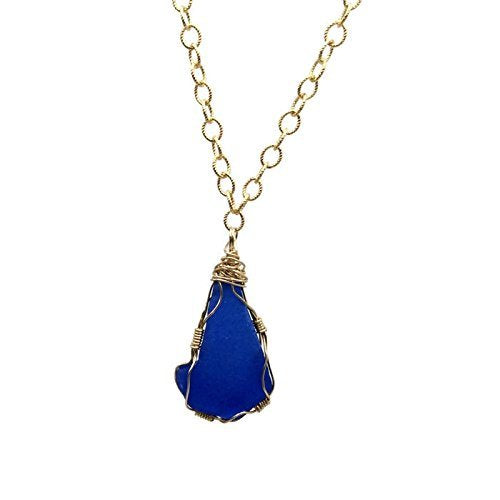 Cobalt Blue Sea Glass Necklace - Van Der Muffin's Jewels