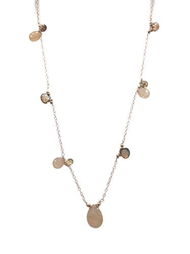 Pink Sapphire Teardrop Necklace ~ 14k Rose Gold - Van Der Muffin's Jewels