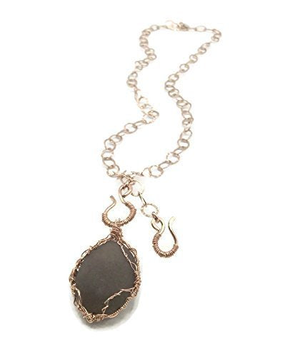 Gray Sea Glass Pendant Necklace - Van Der Muffin's Jewels