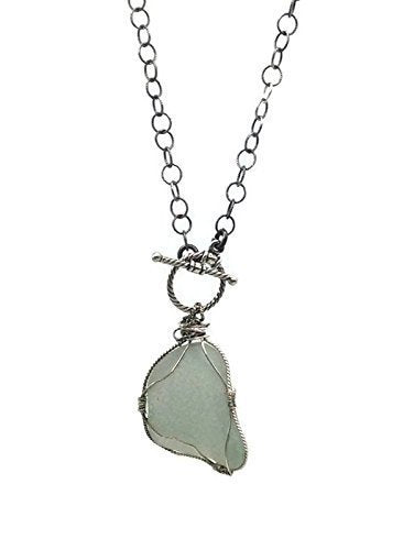 Oxidised Sterling Silver Sea Glass Necklace - Van Der Muffin's Jewels