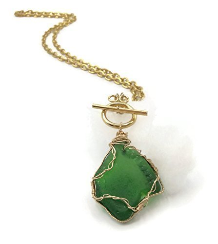 Chunky Green Sea Glass Necklace - Van Der Muffin's Jewels