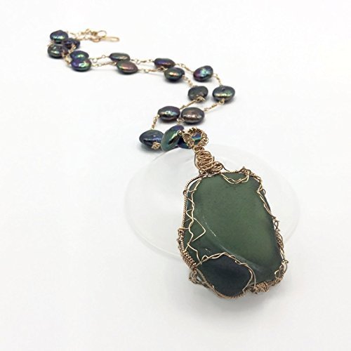 Elegant Teal Sea Glass Necklace - Van Der Muffin's Jewels