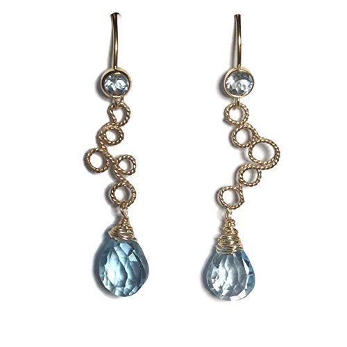 *Blue Topaz Filigree Earrings - Van Der Muffin's Jewels