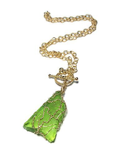 Lime Green Sea Glass Necklace - Van Der Muffin's Jewels