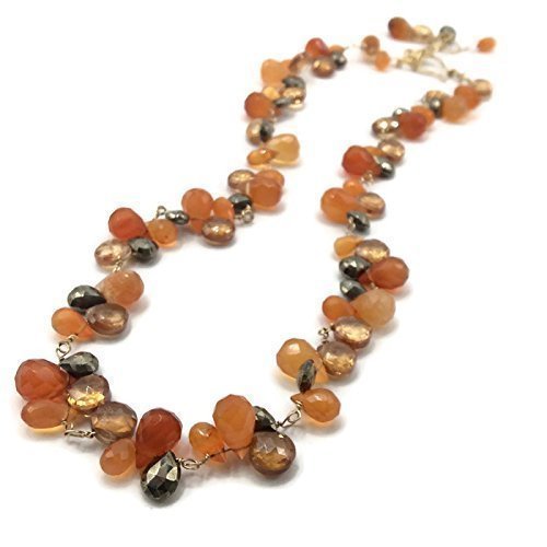* ‘Hermes Orange’ Gemstone Cluster Necklace - Van Der Muffin's Jewels