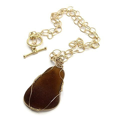 Bohemian Brown Sea Glass Necklace - Van Der Muffin's Jewels