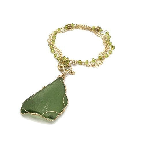Swarovski Crystal Beaded Sea Glass Necklace - Van Der Muffin's Jewels