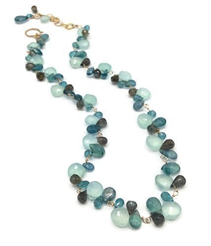 ‘Tiffany Blue’ Gemstone Cluster Necklace - Van Der Muffin's Jewels