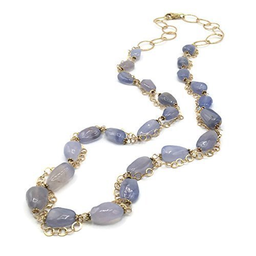 Elegant Blue Chalcedony Statement Necklace - Van Der Muffin's Jewels