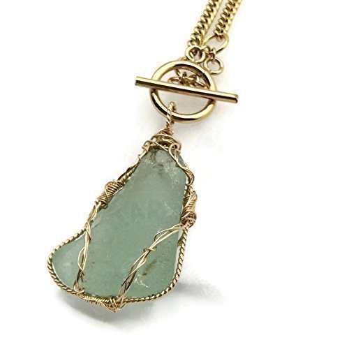 Aqua Green Sea Glass Necklace - Van Der Muffin's Jewels
