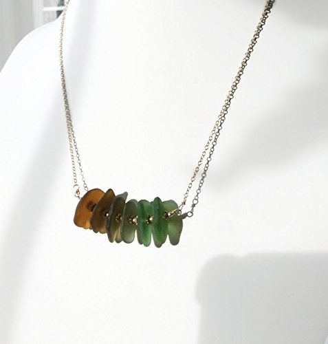 Ombre Sea Glass Necklace - Van Der Muffin's Jewels