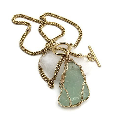 Aqua Green Sea Glass Necklace - Van Der Muffin's Jewels