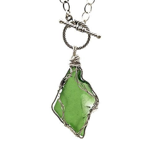 Lime Green Sea Glass Necklace - Van Der Muffin's Jewels