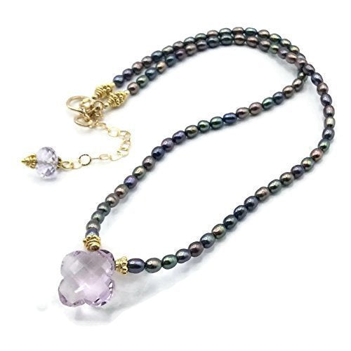 *Lilac Amethyst Clover Necklace - Van Der Muffin's Jewels