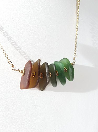 Ombre Sea Glass Necklace - Van Der Muffin's Jewels