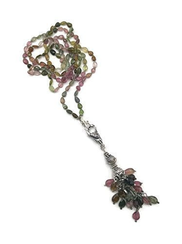 Watermelon Tourmaline Tassel Necklace - Van Der Muffin's Jewels