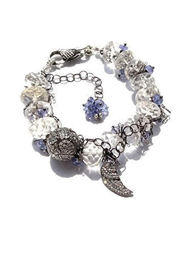 Pave Sapphire Angel Wing Bracelet - Van Der Muffin's Jewels