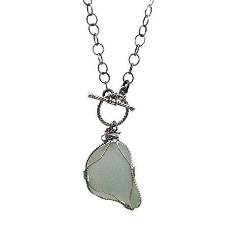 Oxidised Sterling Silver Sea Glass Necklace - Van Der Muffin's Jewels