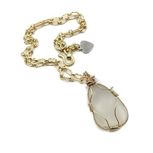 Clear Frosted Sea Glass Necklace - Van Der Muffin's Jewels