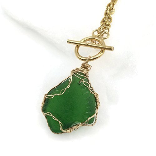Chunky Green Sea Glass Necklace - Van Der Muffin's Jewels