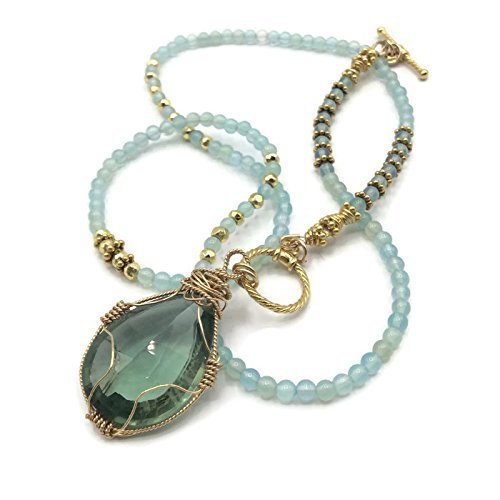 *Sea Green Topaz Gemstone Toggle Necklace - Van Der Muffin's Jewels