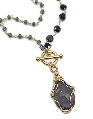 Purple Iolite Wrapped Gemstone Necklace - Van Der Muffin's Jewels
