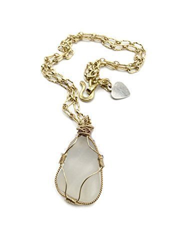 Clear Frosted Sea Glass Necklace - Van Der Muffin's Jewels