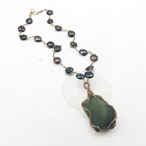 Elegant Teal Sea Glass Necklace - Van Der Muffin's Jewels