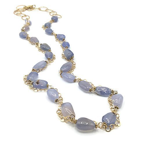 Elegant Blue Chalcedony Statement Necklace - Van Der Muffin's Jewels