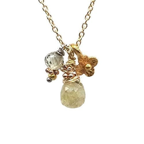 14K Yellow Diamond Lucky Clover Necklace - Van Der Muffin's Jewels