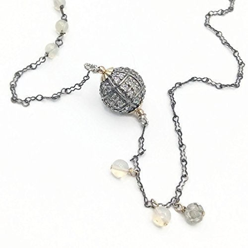 Antique Opal Diamond & Sapphire Necklace - Van Der Muffin's Jewels