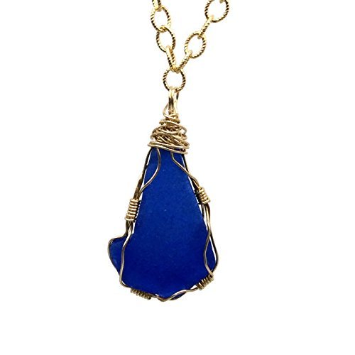 Cobalt Blue Sea Glass Necklace - Van Der Muffin's Jewels