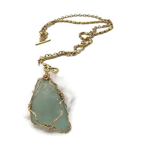 Statement Aqua Sea Glass Necklace - Van Der Muffin's Jewels