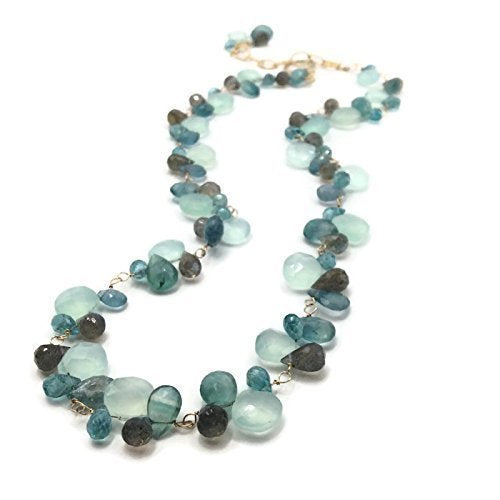 ‘Tiffany Blue’ Gemstone Cluster Necklace - Van Der Muffin's Jewels