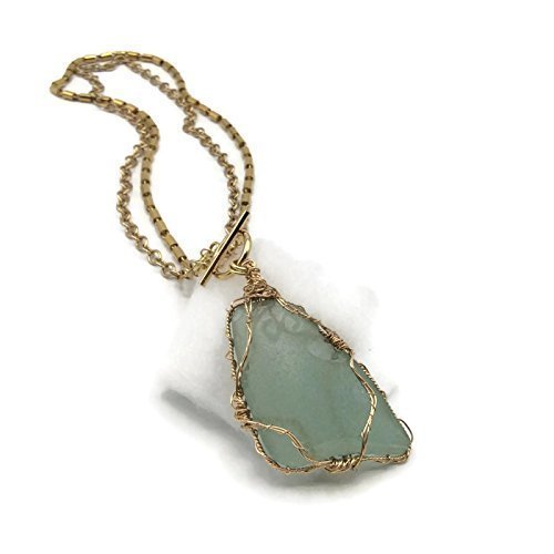 Statement Aqua Sea Glass Necklace - Van Der Muffin's Jewels