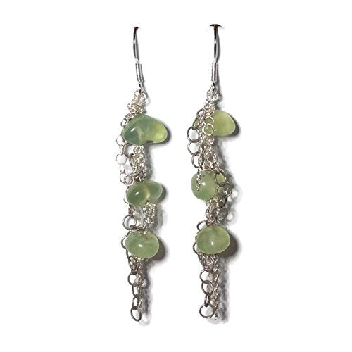 Phrenite Gemstone Dangle Drops Earrings - Van Der Muffin's Jewels